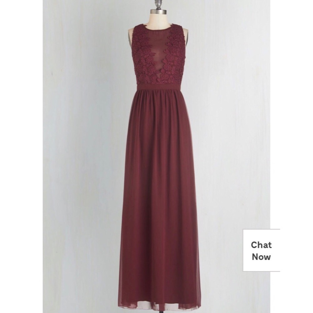 ModCloth Wine Colored Elegance Again Dress